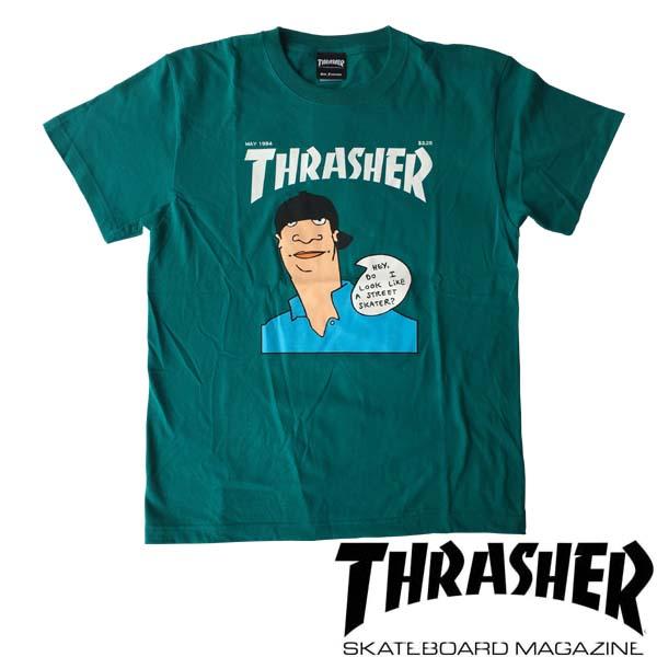 スラッシャー THRASHER メンズ ロゴ Tシャツ MAY 1994 GONZ COVER アップル グリーン 半袖 tee T-SHIRTS  カットソー トップス アメカジ 正規