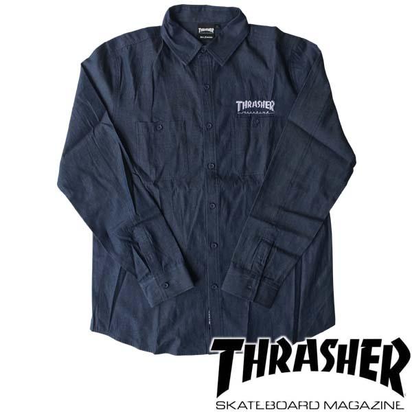 THRASHER（スラッシャー） メンズ コットン 長袖 ワーク シャツ