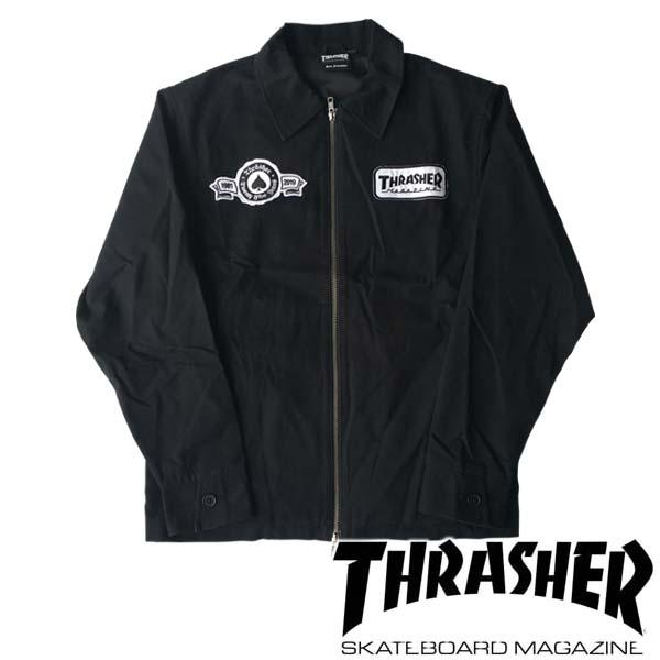 THRASHER（スラッシャー） メンズ コットン 長袖 ジャケット ブラック