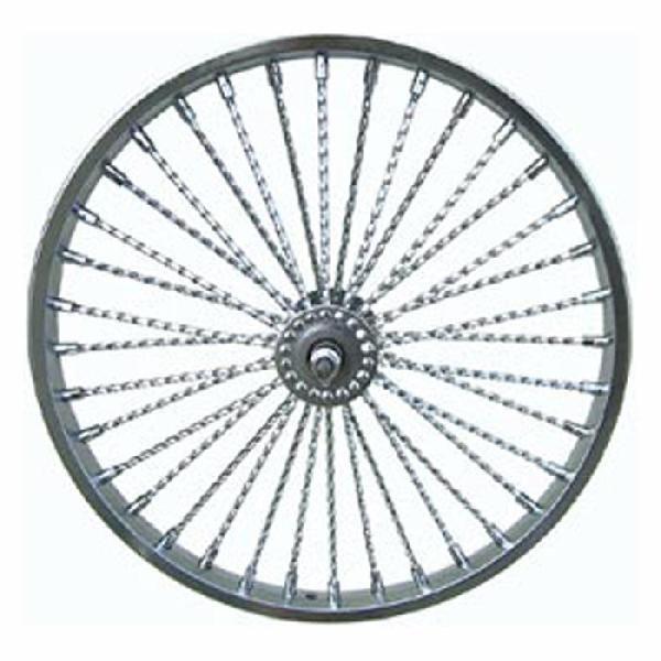 ツイストスポーク 20インチ ホイール フロント クローム 自転車部品