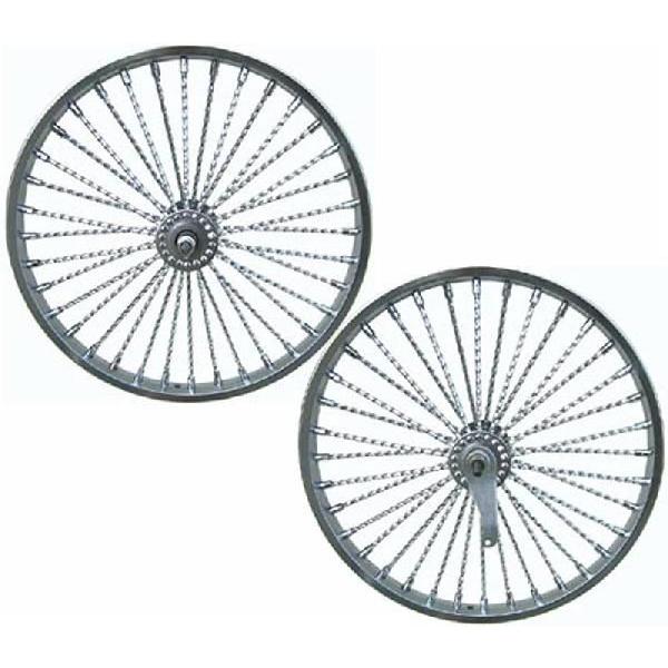 ツイストスポーク 20インチ ホイール 前後セット クローム 小径 自転車