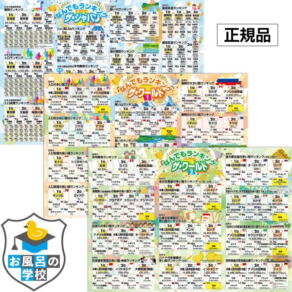 累計販売数10万枚突破の大人気「お風呂の学校」シリーズ！こどもも大人も楽しめる 雑学ランキング ！ 貼ってはがせるお風呂の学習ポスター【正規販売】当店はお風呂の学校シリーズを制作しているLOOPERS株式会社の直営店です。正規販売価格、購入...