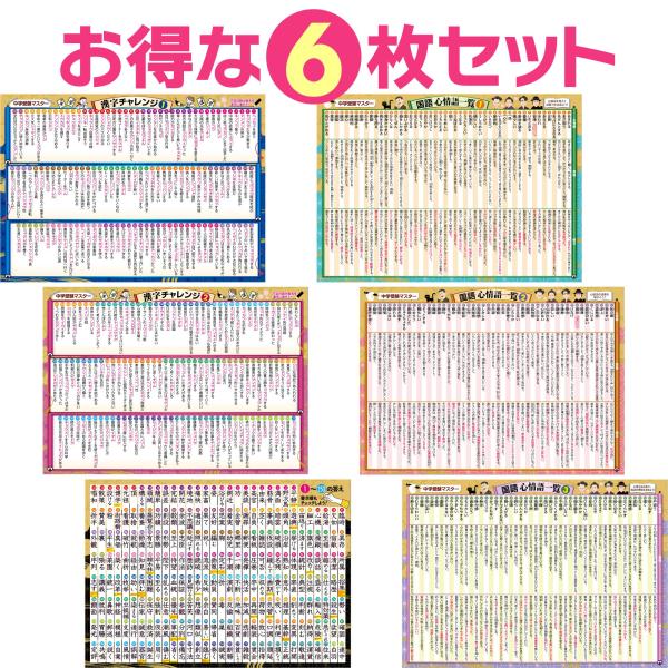 お風呂の学校 セット価格 中学受験マスター漢字／心情語 お風呂ポスター２種類セット 日本製 国語 学習 知育 B3サイズ 防水