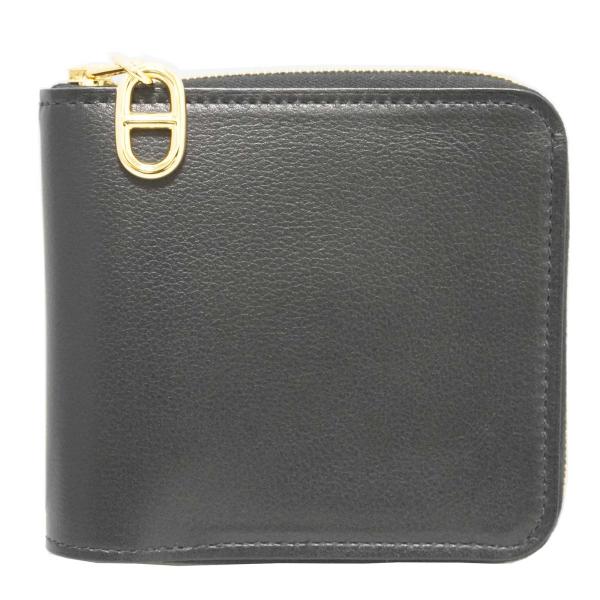 HERMES (エルメス) ジペンゴIIシェーヌダンクル 財布 折財布 ブラック 