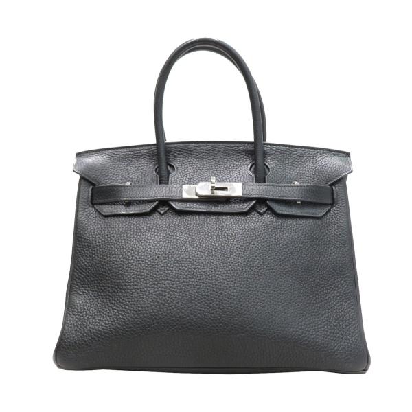 H 黒 レザー トゴ バッグ バーキンデザイン HERMES (エルメス) バーキン30 ハンドバッグ ブラック トゴ S