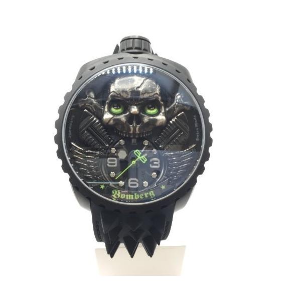 BOMBERG ブラック 時計 保証書付き　値引き BOMBERG(ボンバーグ) スカルライダー 腕時計 250本限定 Aランク