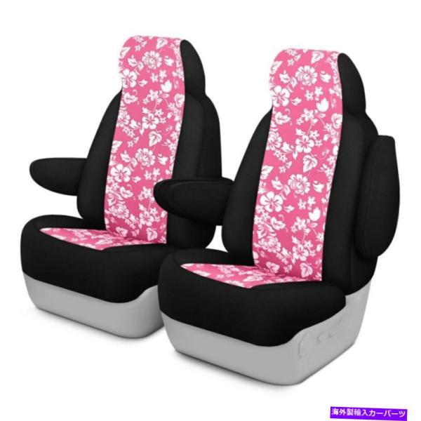 シートカバー フォームスワーゲン・ウサギ06-09ハワイアン1列目Pink Wブラックカスタムシートカバー For Volkswagen Rabbit 【並行輸入品】