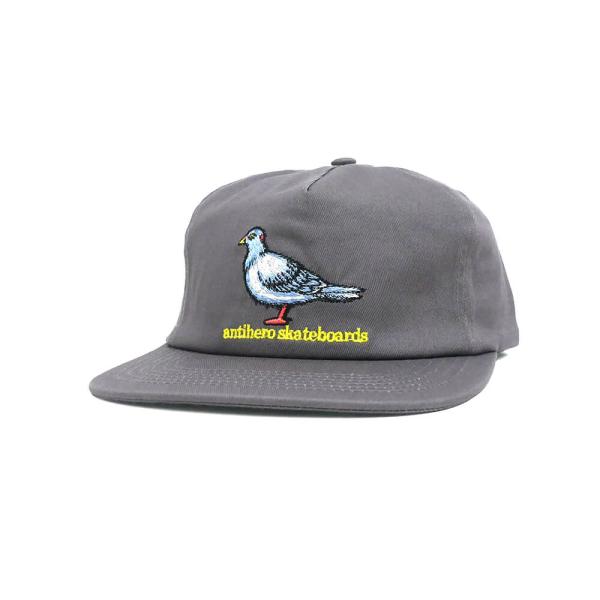 ANTIHERO CAP アンチヒーロー キャップ LIL PIGEON SNAPBACK GREY/YELLOW スケートボード スケボー