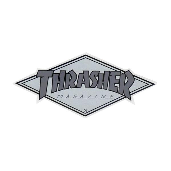 THRASHER STICKER �X���b�V���[ �X�e�b�J�[ DIAMOND LOGO 330 SILVER�iUS���j �X�P�[�g�{�[�h �X�P�{�[