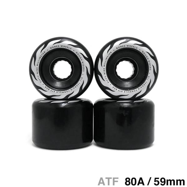 BONES WHEEL ボーンズ ソフトウィール（クルーザー） ATF ROUGH RIDERS ETERNAL FLAME（80A）黒 59mm スケートボード スケボー