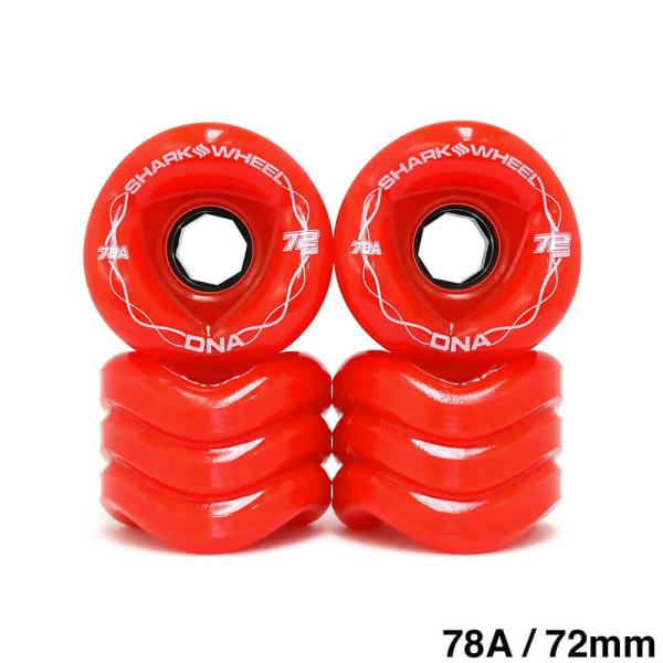 14☆新品 未開封☆ シャークウィール 72mm 78a クリアレッド SHARK WHEEL シャークウィール ソフトウィール（クルーザー） DNA（78A