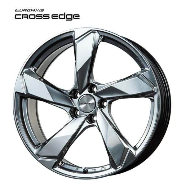 18インチ 5H108 7.5J 7.5J+49 5穴 ホイール 【1本単品 新品】 クロームハイパーシルバー CROSS Edge 送料無料 ユーロアクシス