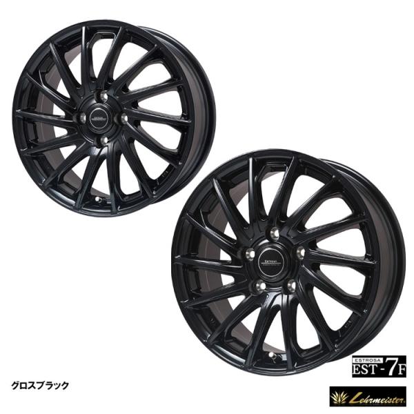 16インチ 5H114.3 6J 6J+40 5穴 ホイール 【1本単品 新品】 グロスブラック ESTROSA EST-7F トヨタ車専用 送料無料 エルベ