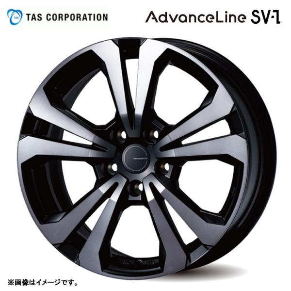 20インチ 5H130 9J 9J+50 5穴 ホイール 【1本単品 新品】 ブラック/スモーク AdvanceLine SV-1 ティー・エー・エス