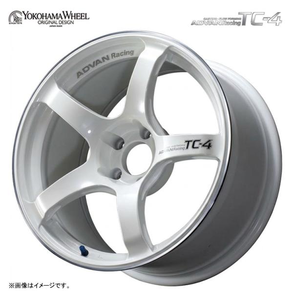 17インチ 4H100 6.5J 6.5J+40 4穴 ホイール 【1本単品 新品】 レーシングホワイトメタリック＆リング（WMR） ADVAN Racing 