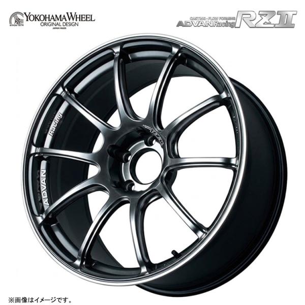 17インチ 4H100 7.5J 7.5J+38 4穴 ホイール 【1本単品 新品】 レーシングハイパーブラック＆リング（HBR） ADVAN Racing R