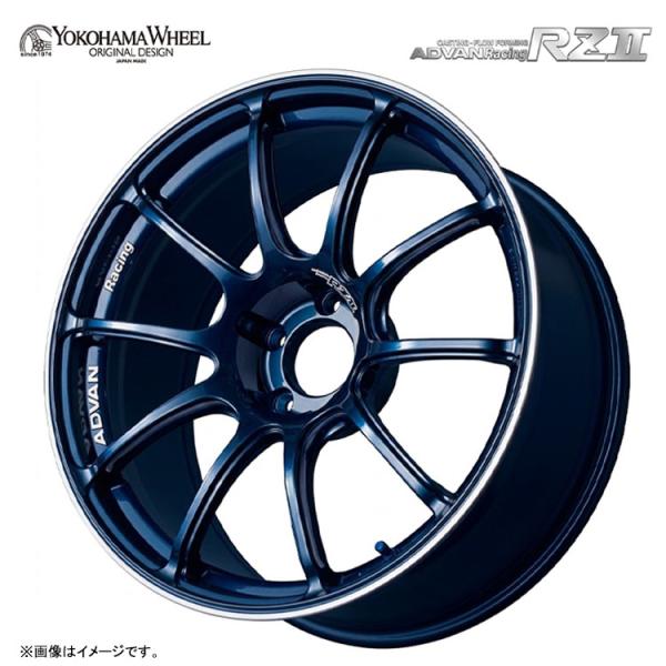 17インチ 4H100 7.5J 7.5J+38 4穴 ホイール 【1本単品 新品】 レーシングインディゴブルー＆リング（IBR） ADVAN Racing R