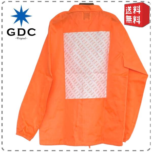 GDC メンズMサイズ オレンジ ナイロンコーチジャケット バック GDC メンズMサイズ オレンジ ナイロンコーチジャケット バック
