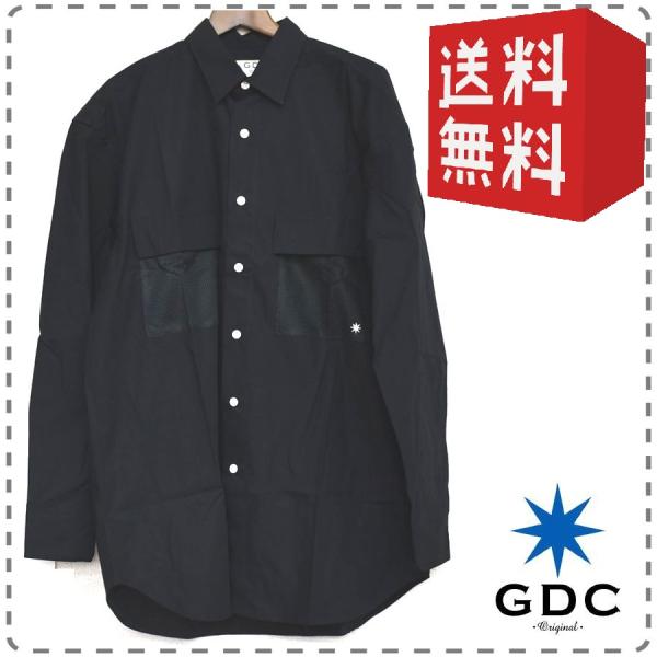 GDC メンズSサイズ 黒 日本製 長袖サファリシャツ ジー GDC メンズSサイズ 黒 日本製 長袖サファリシャツ ジー