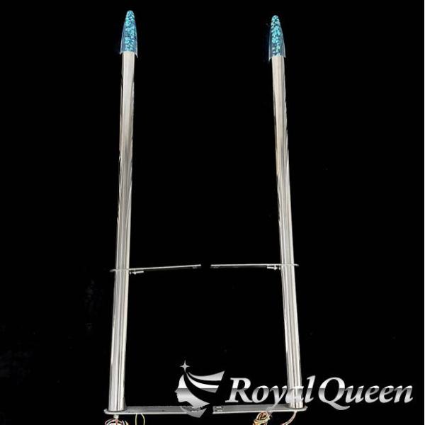 汎用 旗棒 コーナーポール 水泡 アクリル&ステンレス LED★ 50Φ 全長1150mm 50LED10★RGBコントローラー付 フラッグポール【RQCP32】