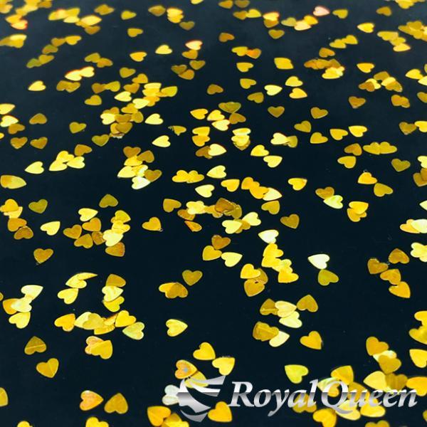 期間限定！30％オフセール♪ラメ フレーク レインボーイエロ ーゴールド　ハート型 3mm 100g LBH200