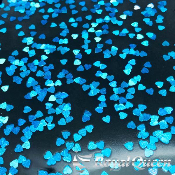 期間限定！30％オフセール♪ラメ フレーク レインボースカイ ブルー　ハート型 3mm 100g LBH700