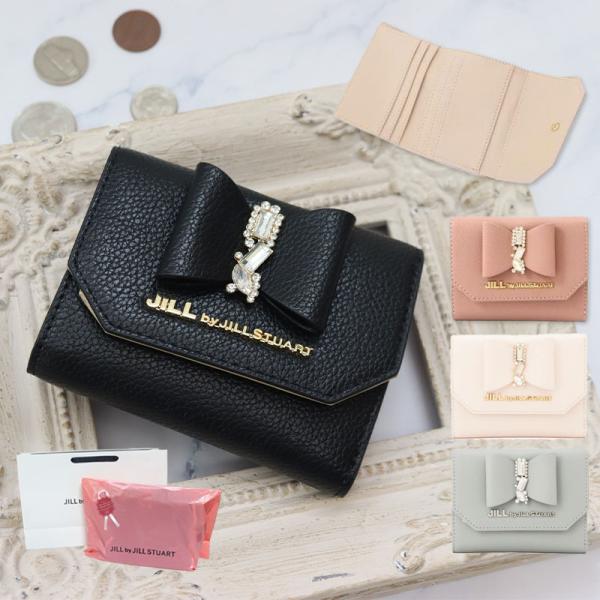 ジルバイ リボンビジューウォレットシリーズ ミニ財布 モーヴピンク ジルバイジルスチュアート JILL by JILLSTUART リボンビジュー