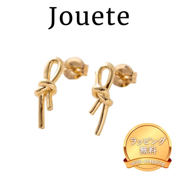 Jouete ジュエッテ K10YG ピアス ノット イエローゴールド リボン