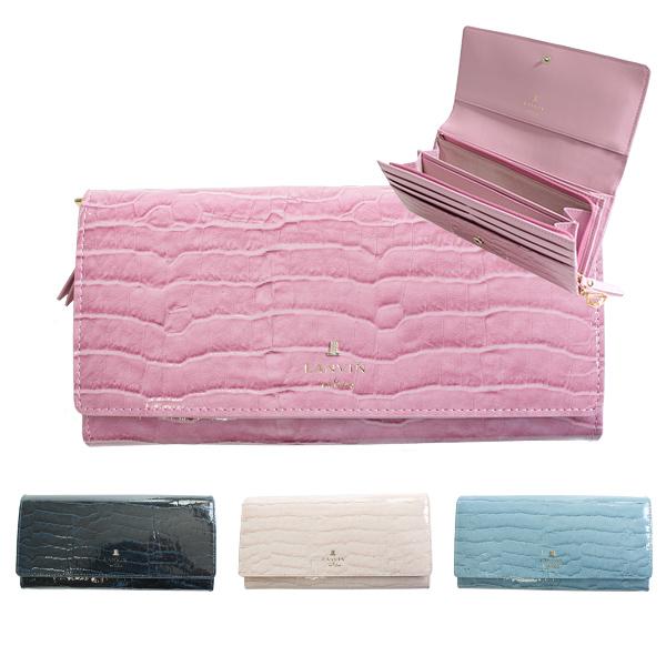 LANVIN en Bleu ランバン 財布 レディース 長財布 かぶせ