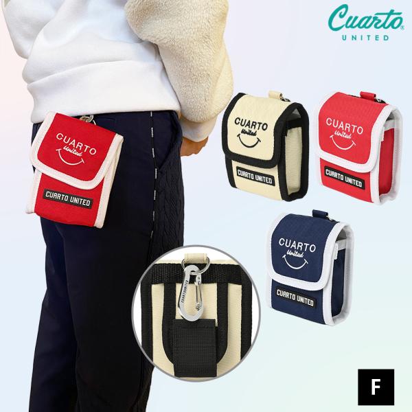 クアルトオリジナルのスマイルのモチーフがポイントのマルチポーチ。距離計が入る大きさになっていてボールも約4個収納できます。ポリキャンバスの丈夫な生地になっていて、男女で使いやすいカラー展開です。【Item Information】★サイズ高...