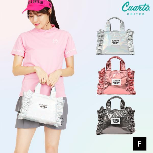 Cuarto UNITED カートバッグ ゴルフバッグ ポケット メタリックフリル