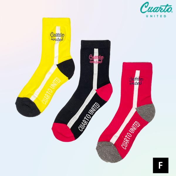 ビビットなカラーとベーシックなブラックのクルーソックス。サイドのブランドロゴ刺繍とラインがポイント。足の甲にスパンが入っていて、優しくホールドしてずれを防止します。※こちらの商品は衛生上、交換・返品は出来ません。【Item Informat...