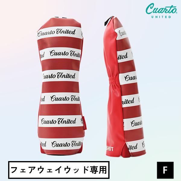 フェアウェイウッド専用ヘッドカバー 合皮 ボーダー スマイルロゴ クアルトユナイテッド ゴルフグッズ アウトレット 21SS レッド