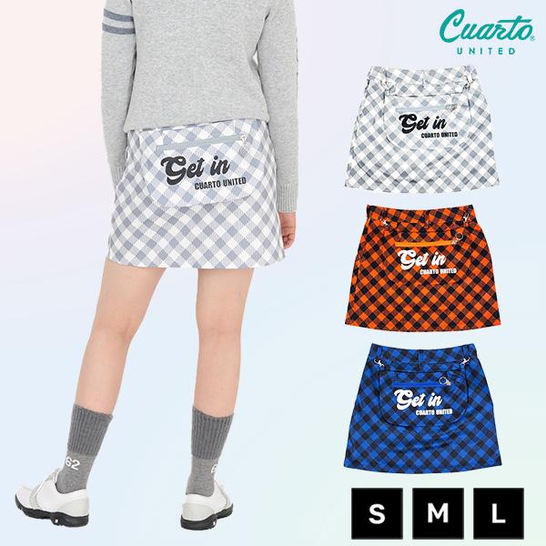 クアルトユナイテッド　CUARTO UNITED　ポーチ付きスカート　レディス Cuarto UNITED（クアルトユナイテッド） スカート チェック柄 ゴルフ