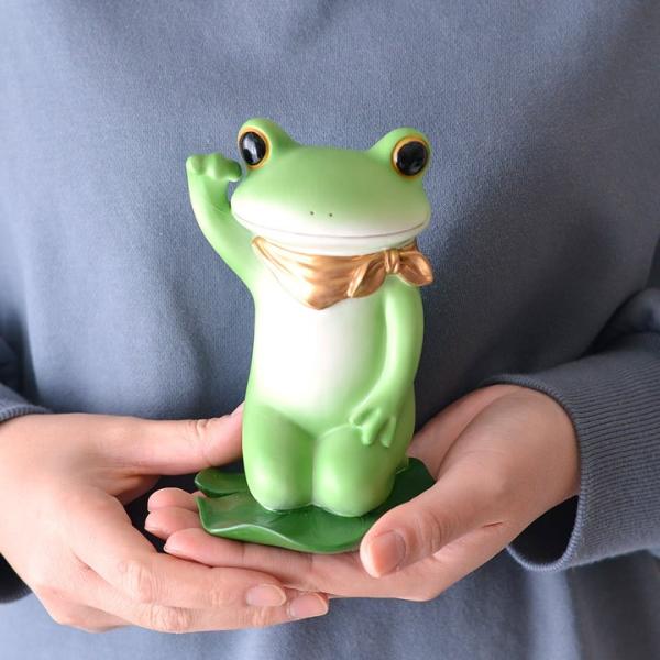 カエル 置物 ミニガーデン 招きカエル Copeau コポー カエル グッズ カエル 雑貨 オーナメント 玄関 リビング 庭 かわいい ギフト