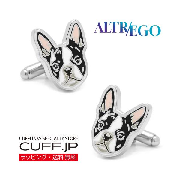 カフス カフスボタン ドッグ ボストンテリア 犬 カフリンクス : カフス