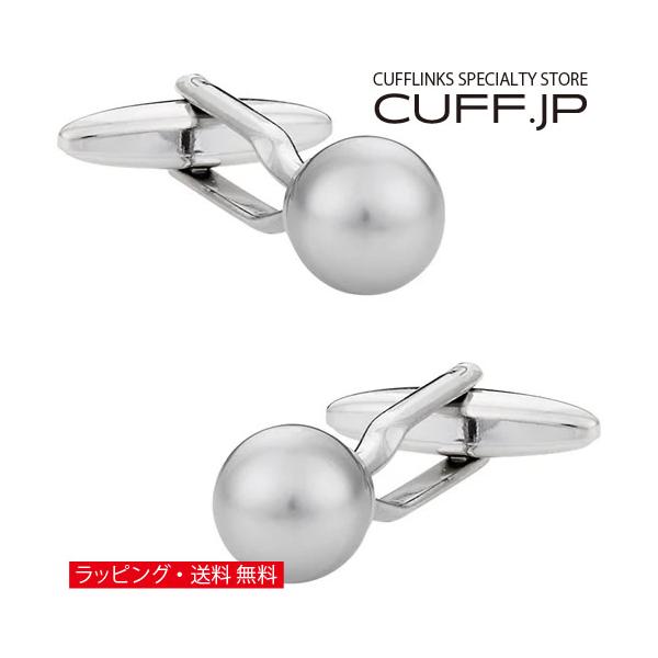 カフスボタン カフス シルバー スワロフスキー パール カフリンクス