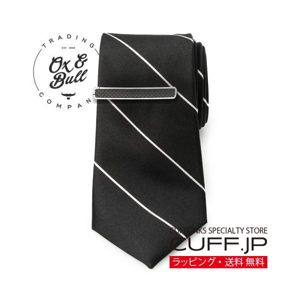 Ox & Bull Trading Co クラシック ブラック ストライプ ネクタイ