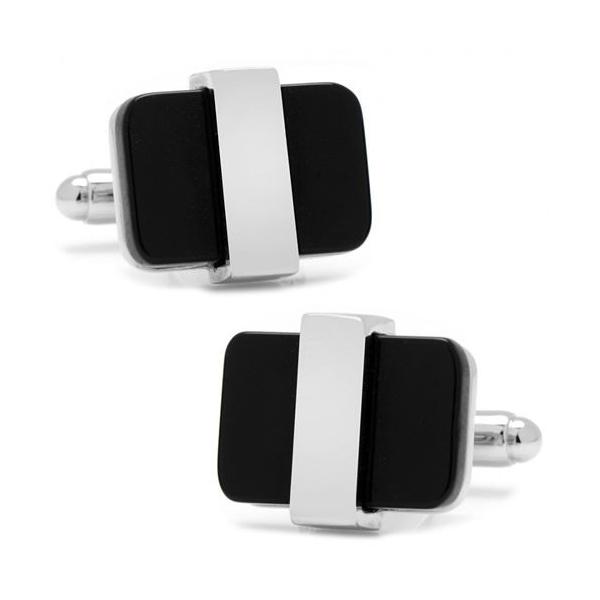 カフス カフスボタン シルバーラップ オニキス カフリンクス Ox & Bull