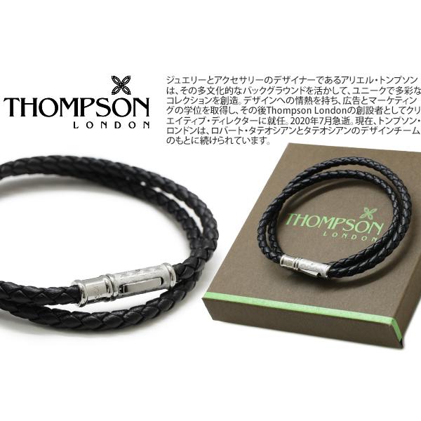 ブランド アクセサリー THOMPSON トンプソン ラッキークローバー ダブルラップ レザー ブレスレット（ブラック）父の日 爆買