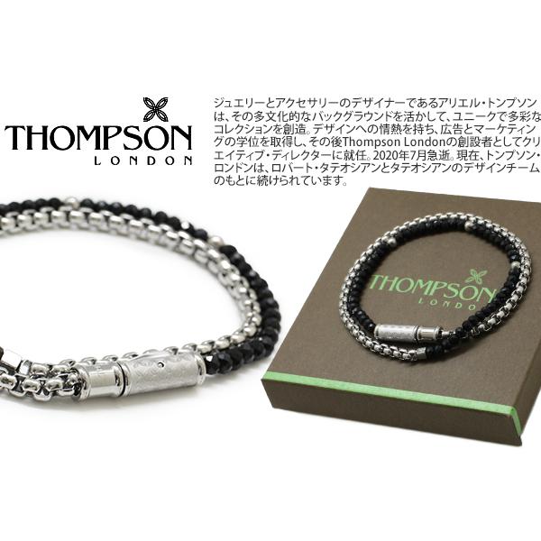 ブランド アクセサリー THOMPSON トンプソン ラッキークローバー ビーズ ダブルラップ ブレスレット（ブラックアゲート）父の日 爆買
