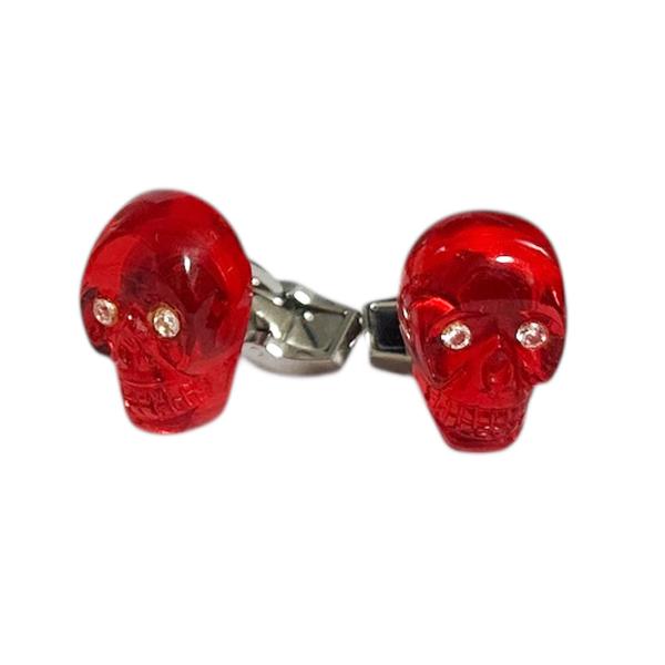 カフス カフスボタン タテオシアン・レッドクリスタルスカル : 鎌倉