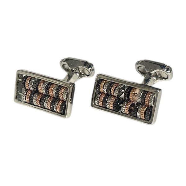 THOMPSON カフス THOMPSON トンプソン TH BRICK RHODIUM & BLUE ENAMEL CUFFLINKS