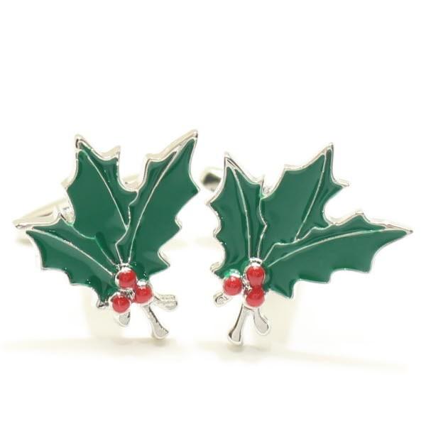 カフス カフスボタン クリスマス 柊と赤い実 メンズ プレゼント カフスマニア Bh129 カフス タイピン カフスマニア 通販 Yahoo ショッピング