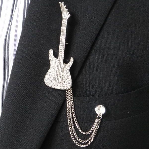 ラペルピン メンズ チェーン付 ブローチ チェーンブローチ きらきらギターのラペルブローチ メンズ スーツ プレゼント カフスマニア Lbb19 カフス タイピン カフスマニア 通販 Yahoo ショッピング