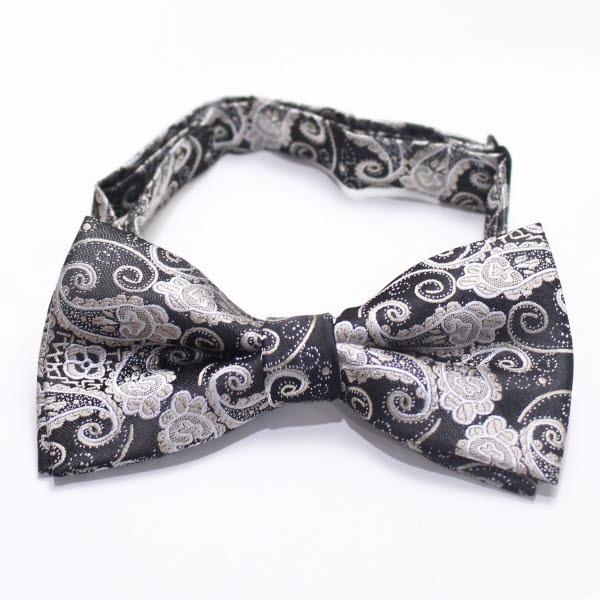 蝶ネクタイ ワンタッチ グレー ペイズリー柄 ボウタイ Ncbj51 カフス タイピン カフスマニア 通販 Yahoo ショッピング