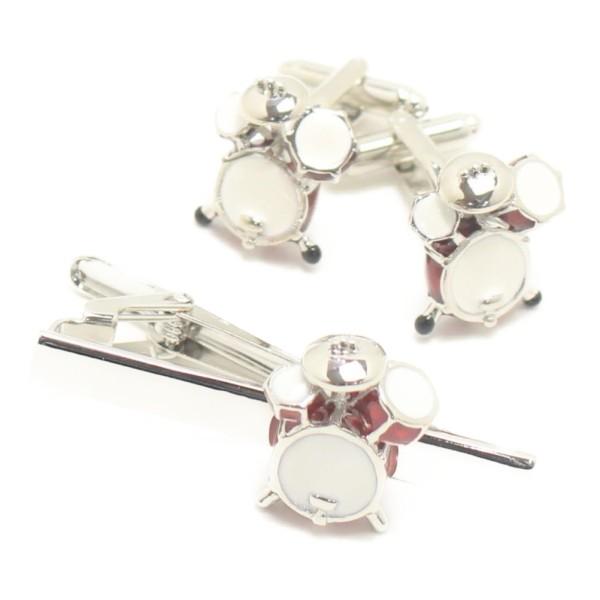 セット レッド ドラムセット カフスセット ユニーク メンズ プレゼント