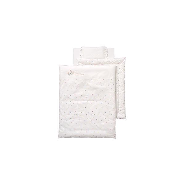 120x70cmのベビーベッド用のベビーふとんです。掛けふとん、肌ふとん、枕の中綿はテイジンウォッシュロン綿を使用し、洗濯機でも丸洗いできます。掛けふとん、肌ふとん、枕は全てカバーリングタイプになっており、汚れてもすぐにカバーをはずして洗え...