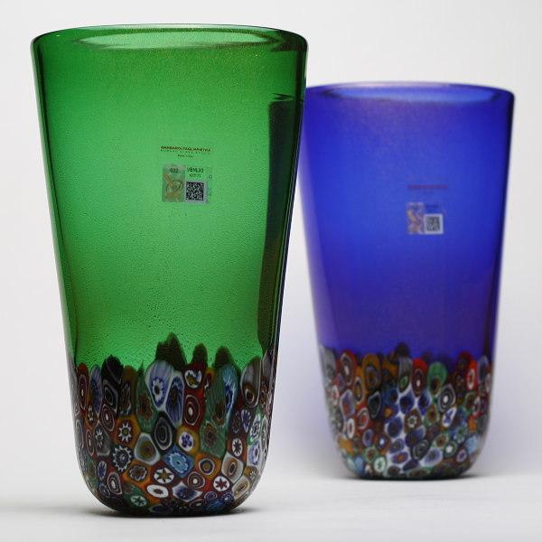 ハンドメイド 上品 おしゃれ ベネチアングラス ムラーノグラス 花瓶 