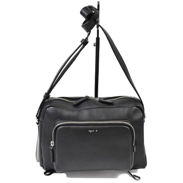 【美品】agnes b. アンジェル　レザー　ショルダーバッグ　黒 agnes b.（アニエスベー） ショルダーバッグ レディース バッグ